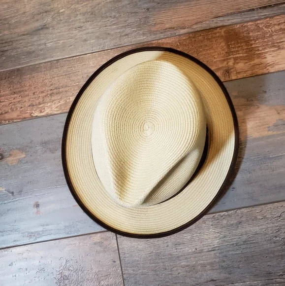 Stetson Woven Hemp Hat Collectable White/Tan Size 57 / 7  1/8 - Picture 7 of 10